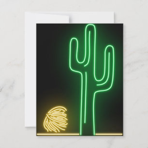 Desert Landscape Neon Sign Thank You Card