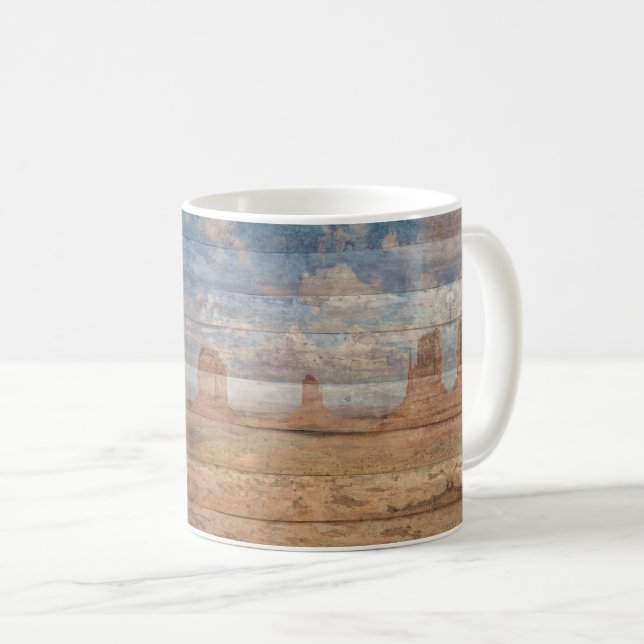 Desert Landscape Sandstone Buttes And Heavenly Sky Coffee Mug (Front Right)