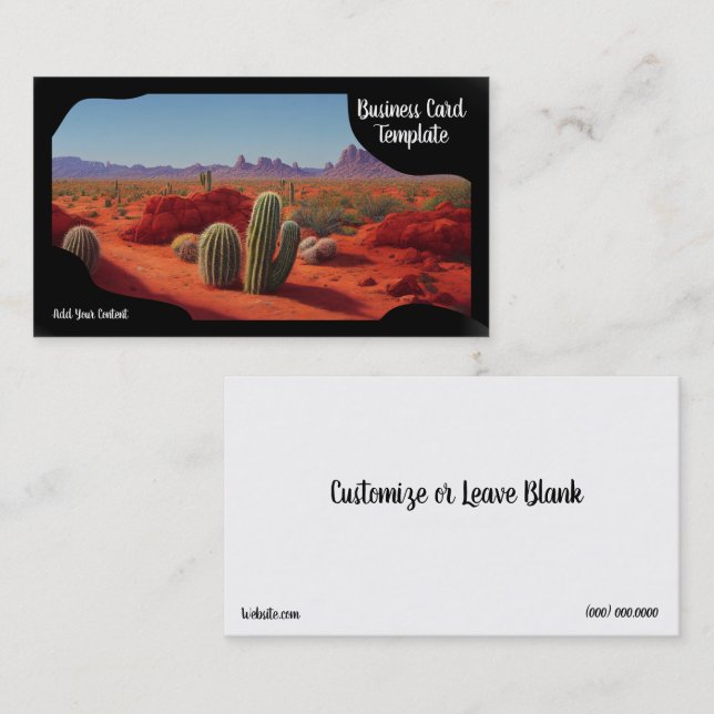 Desert Landscape Sunset Business Card (Front/Back)