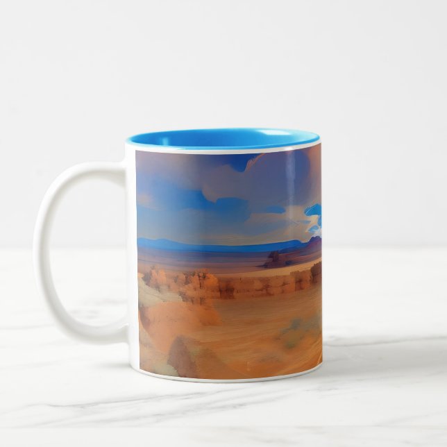 Desert Landscape Utah Two-Tone Coffee Mug (Left)