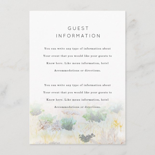 Desert Landscape Wedding Insert (Front)