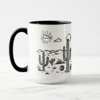 Desert Landscape with Cacti nature