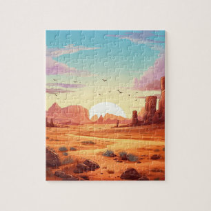 Desert Landscape With Cactus Scene Puzzle