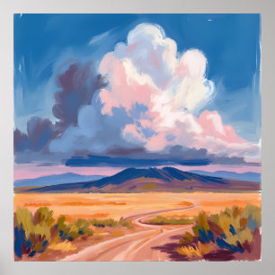 Desert Landscape with Vibrant Sky Wall Art