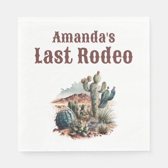 Desert Last Rodeo Scottsdale Bachelorette Weekend Napkin (Front)