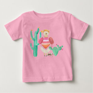 Desert LIama Cactus Flowers Nature Baby T-Shirt
