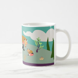 Desert Life: fox and kits mug art