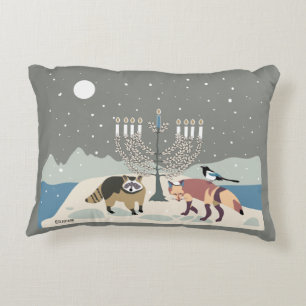 Desert Life HANUKKAH sage menorah with animals Decorative Cushion