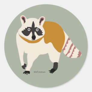 Desert Life racoon sticker for packages