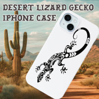 Desert Lizard Gecko Black White Minimalist Art