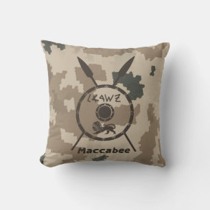 Desert Maccabee Shield And Spears Cushion