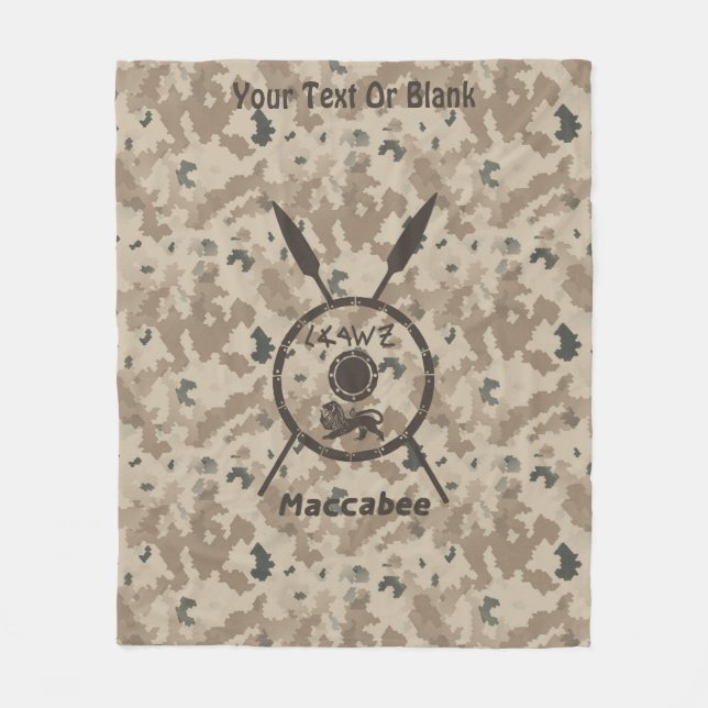 Desert Maccabee Shield And Spears Fleece Blanket (Front)