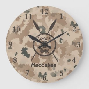 Desert Maccabee Shield And Spears Large Clock
