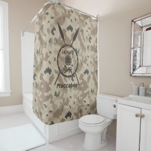 Desert Maccabee Shield And Spears Shower Curtain
