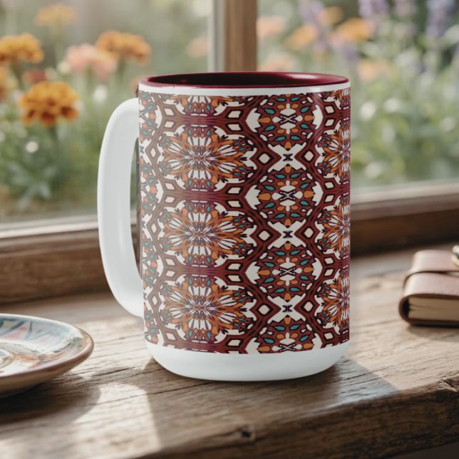 Desert Mandalas Two-Tone Coffee Mug (Creator Uploaded)