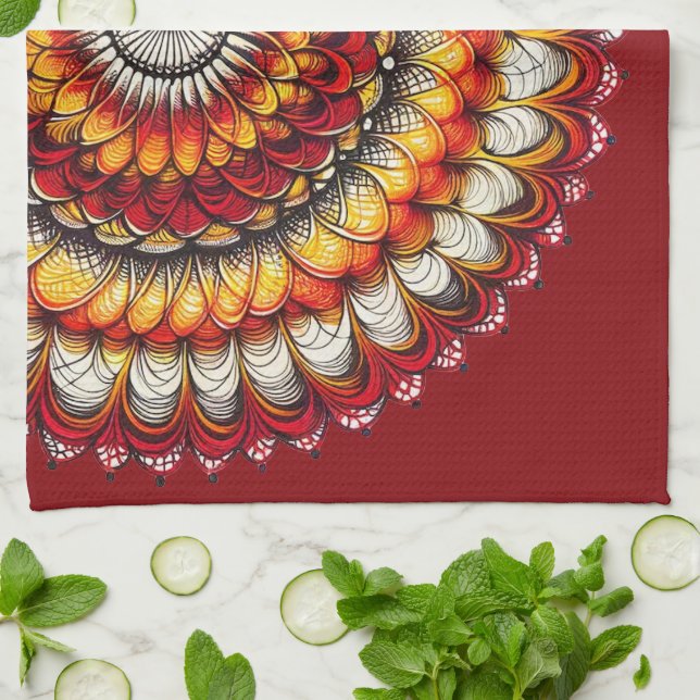 Desert Medallion - Abstract  Tea Towel (Folded)