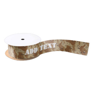 Desert Military Camouflage Pattern Satin Ribbon