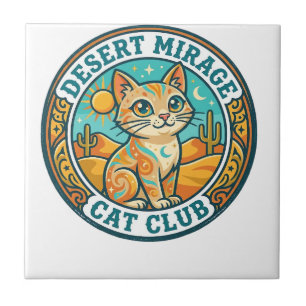 Desert Mirage Cat Cat Mum Gift Idea - Desert Mirag Ceramic Tile