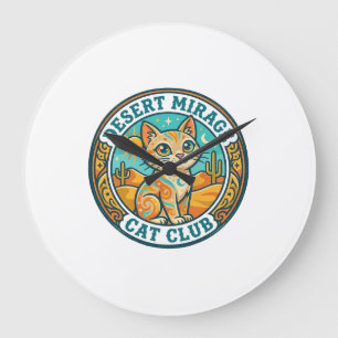 Desert Mirage Cat Cat Mum Gift Idea - Desert Mirag Large Clock