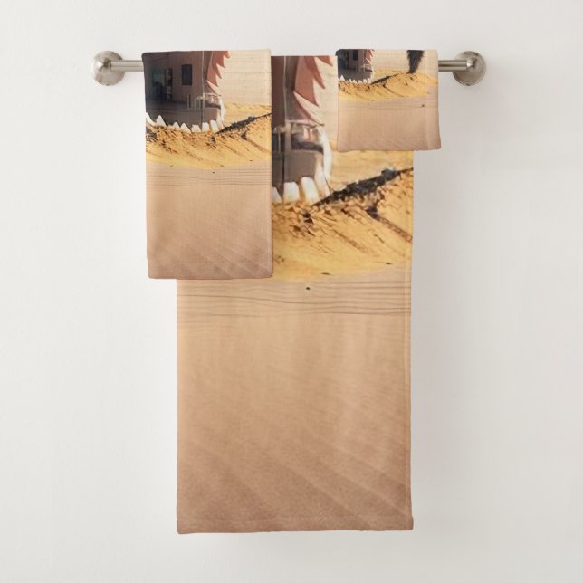 Desert monster house bath towel set (Insitu)