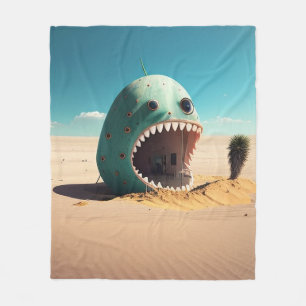 Desert monster house fleece blanket