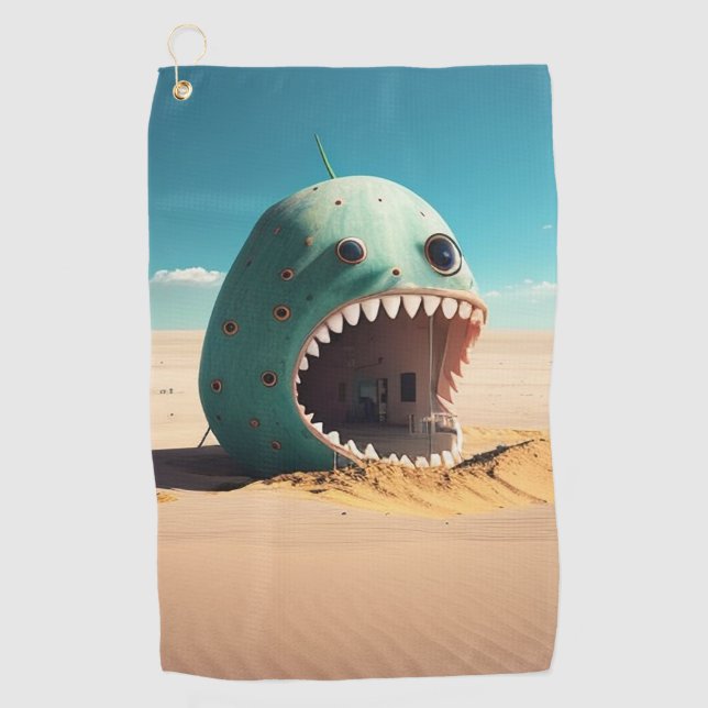 Desert monster house golf towel (Front)
