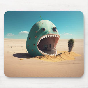 Desert monster house mouse pad