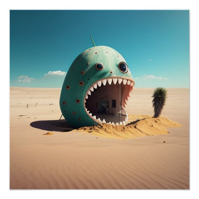 Desert monster house poster (Front)