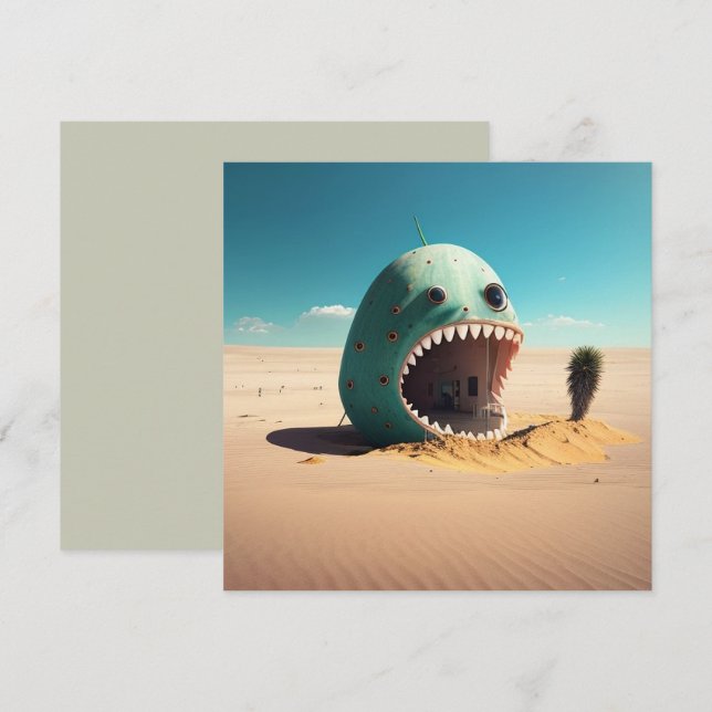 Desert monster house save the date (Front/Back)