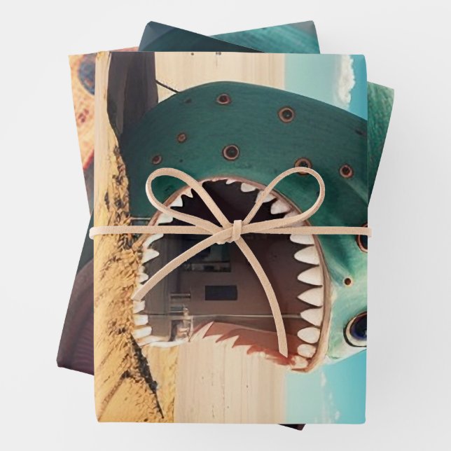 Desert monster house wrapping paper sheet (In situ)