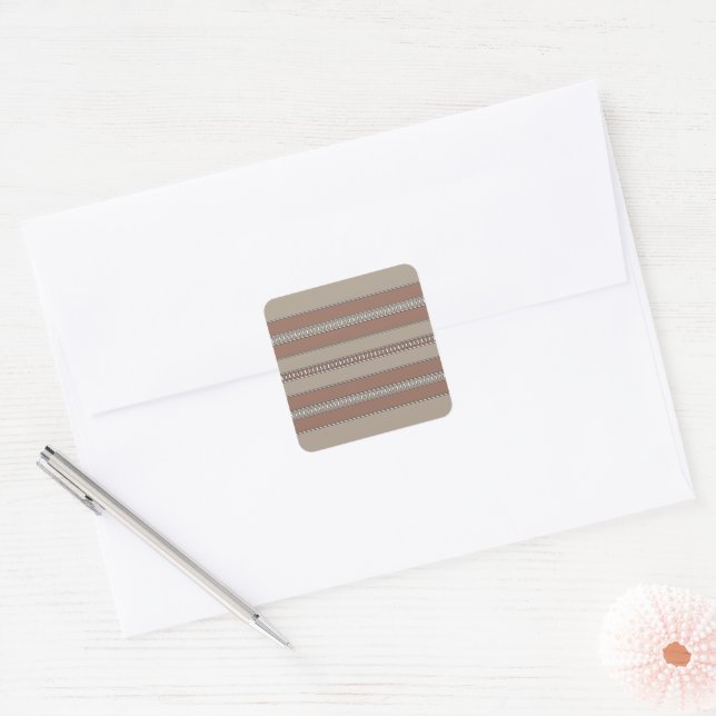 Desert Mosaic Stripes Square Sticker (Envelope)