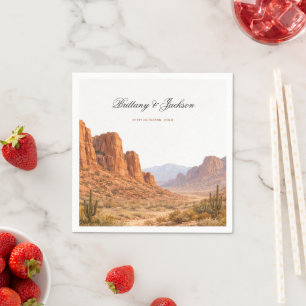 Desert Mountain Landscape Southwestern Wedding Napkin