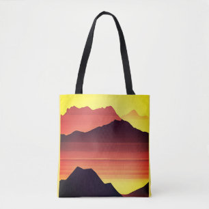 Desert Mountain Sunset Orange and Brown Tote Bag