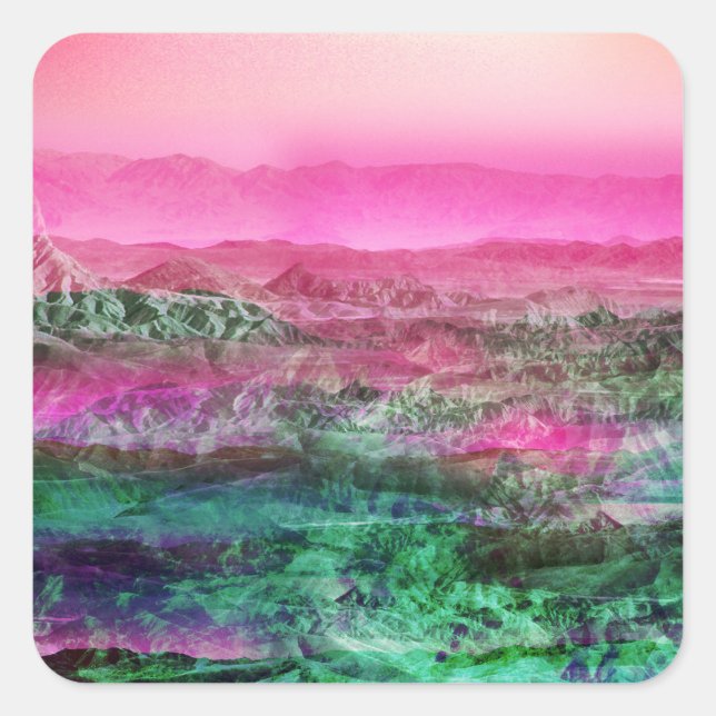 Desert Mountains Square Sticker (Front)