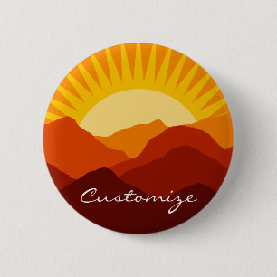 Desert Mountains Sunset Thunder_Cove 6 Cm Round Badge