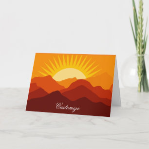 Desert Mountains Sunset Thunder_Cove Holiday Card