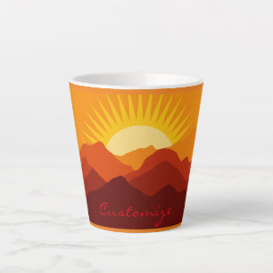 Desert Mountains Sunset Thunder_Cove Latte Mug