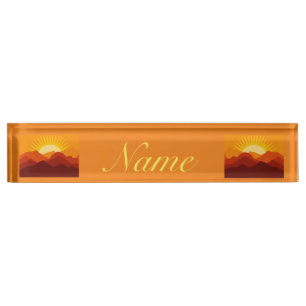 Desert Mountains Sunset Thunder_Cove Nameplate