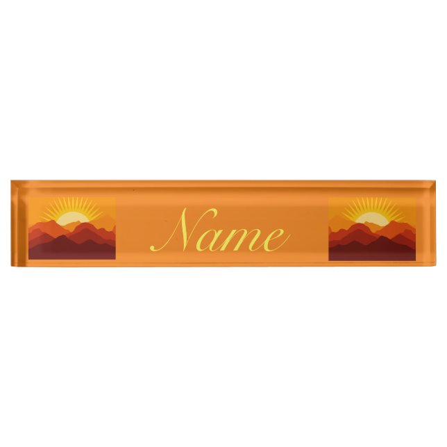 Desert Mountains Sunset Thunder_Cove Nameplate (Front)