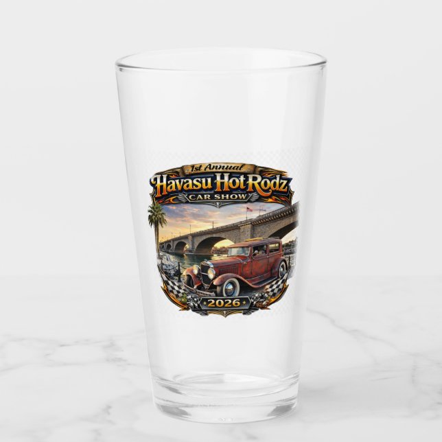 Desert Muscle Retro Pickup Design Glass (Front)