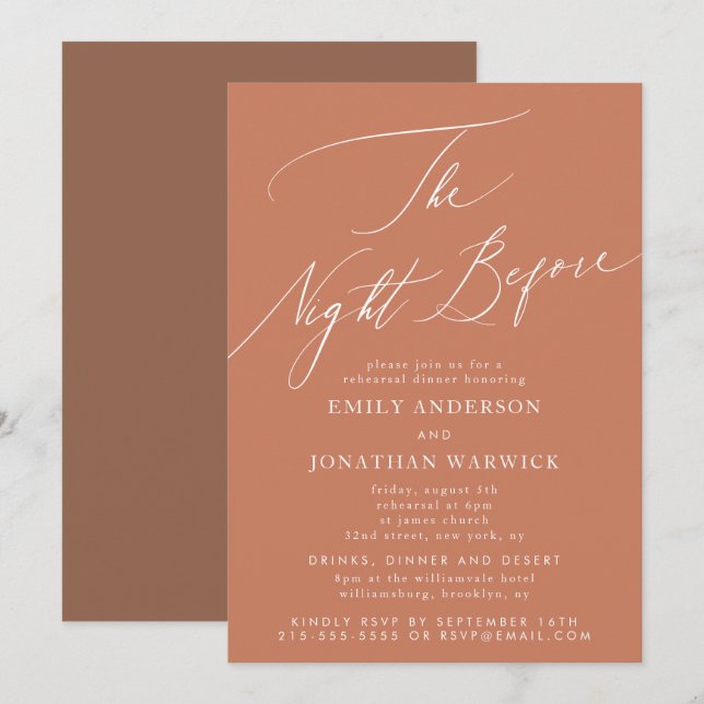 Desert Night Before Rehearsal Dinner Wedding Invitation (Front/Back)