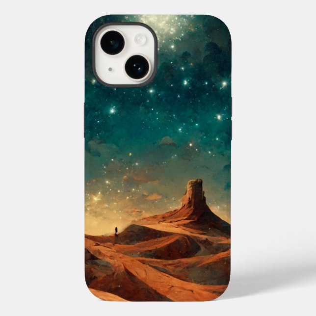 Desert Night Fantasy Landscape Sci-Fi Case-Mate iPhone Case (Back)
