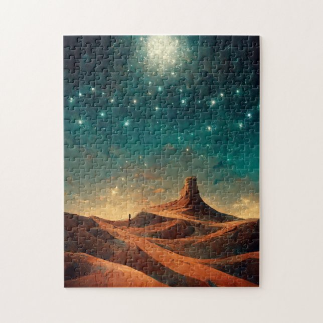 Desert Night Fantasy Landscape Sci-Fi Jigsaw Puzzle (Vertical)