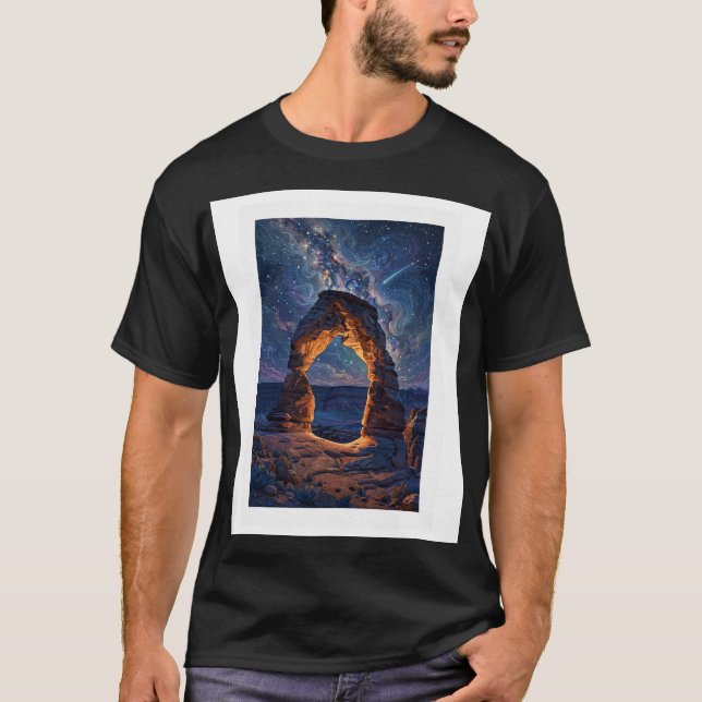 Desert Night Sky Delicate Arch Tee (Front)