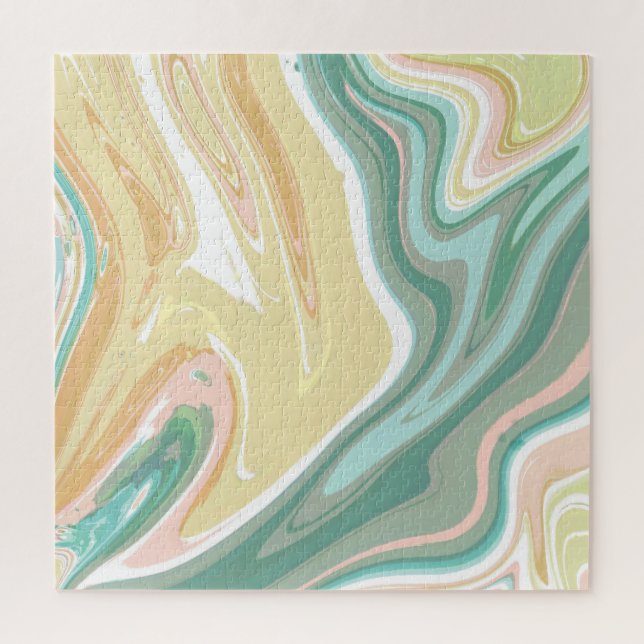 Desert Oasis Acrylic Pour Puzzle (Vertical)