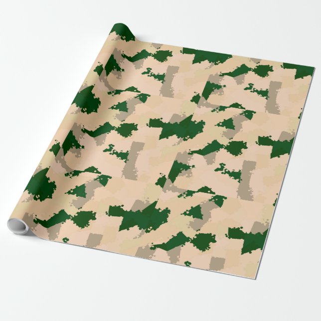 Desert Oasis Camo Wrapping Paper (Unrolled)