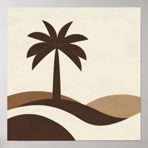 Desert Oasis Palm Tree Minimalist Art Print