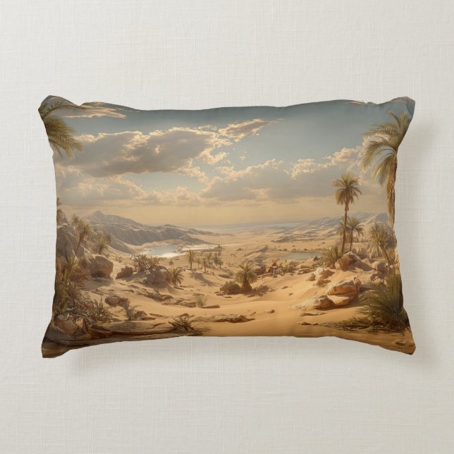 Desert Oasis Palm Trees Pillow Dekokissen (Front)