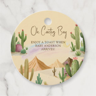 Desert Oh Cactus Boy Boho Arch Baby Shower Favour Tags