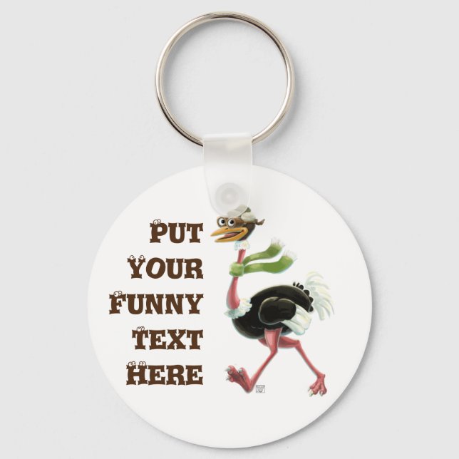 Desert Ostrich Runner Key Ring (Front)